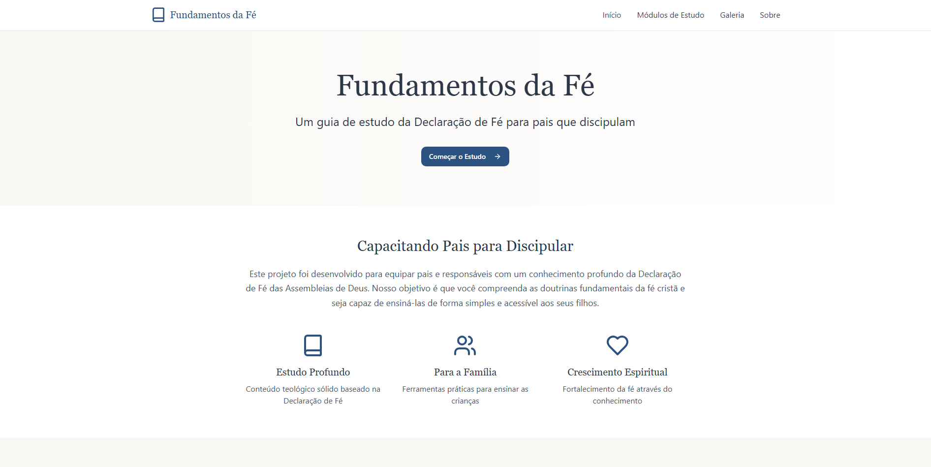 Fundamentos da Fé - Site Educacional